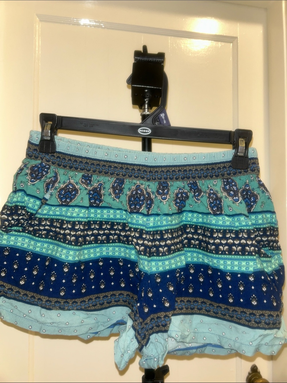 Women's Blue & Teal Printed Soft Shorts